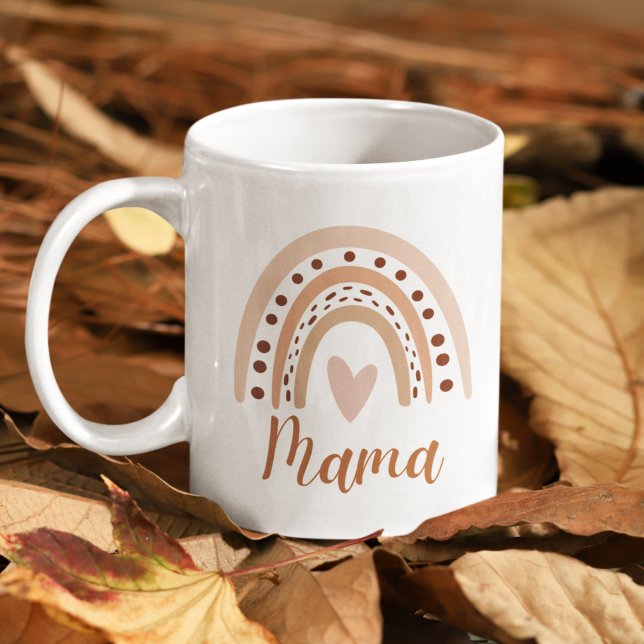 Cute Rainbow Boho Heart Mama Kaffemugg (Skapare uppladdad)