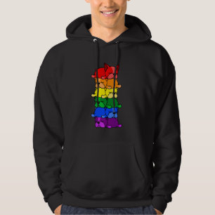 Cute Rainbow Boston Terrier Gay pride Flagga LGBT Hoodie