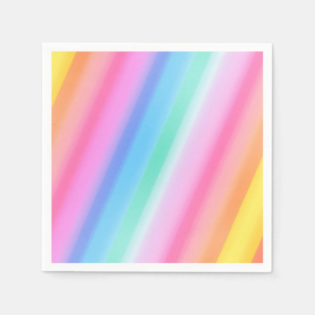 Cute Rainbow Bright och Colorful Birthday Pappersservett (Framsidan)