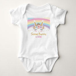 Cute Rainbow Bunny 1:a födelsedagen Party Costume T Shirt