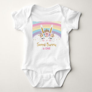 Cute Rainbow Bunny 1:a födelsedagen Party Costume T Shirt