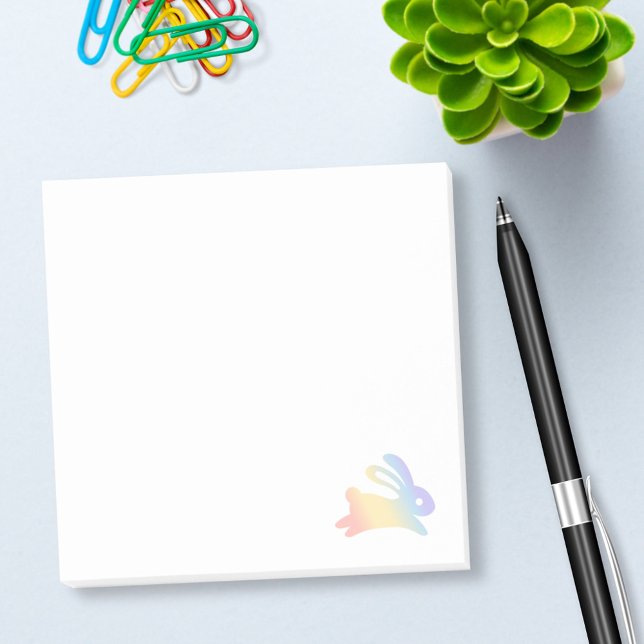 Cute Rainbow Bunny Rabbit Post-it Block (Skapare uppladdad)