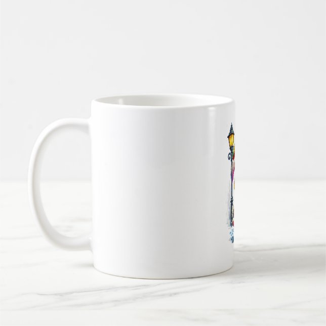 Cute Rainbow Bunny with Umbrella Design Kaffemugg (Vänster)