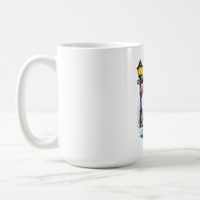 Cute Rainbow Bunny with Umbrella Design Kaffemugg (Vänster)