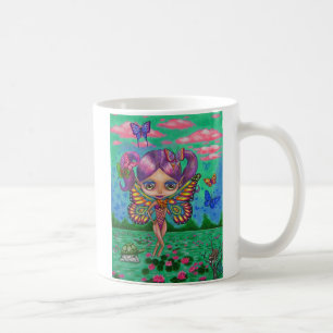 Cute Rainbow Butterfly Fairy Doll Vatten Lilies Kaffemugg