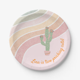 Cute Rainbow Cactus Girls Birthday
