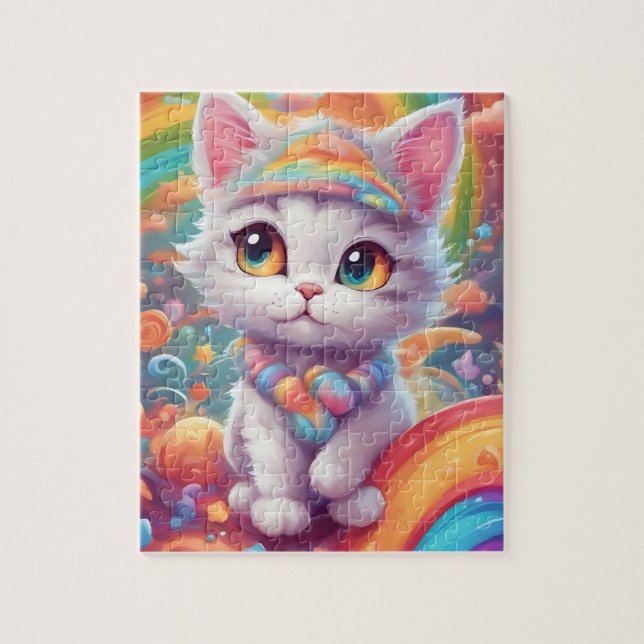 Cute Rainbow Cat Pussel (Vertikal)