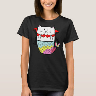 Cute Rainbow Cat Sjöjungfru Halloween Vampire Drac T Shirt