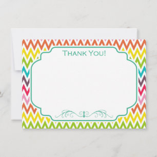 Cute Rainbow Chevron Rand Anteckningskort