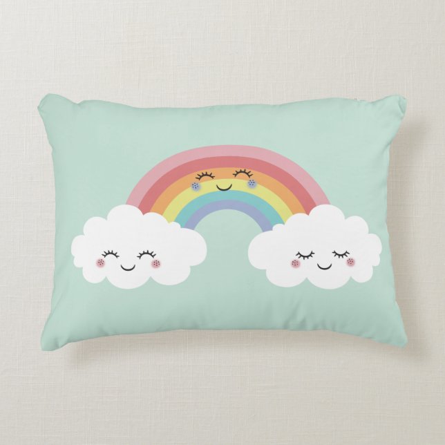 Cute Rainbow Cloud Dekorativ kudde Kids rumsdekale (Framsidan)