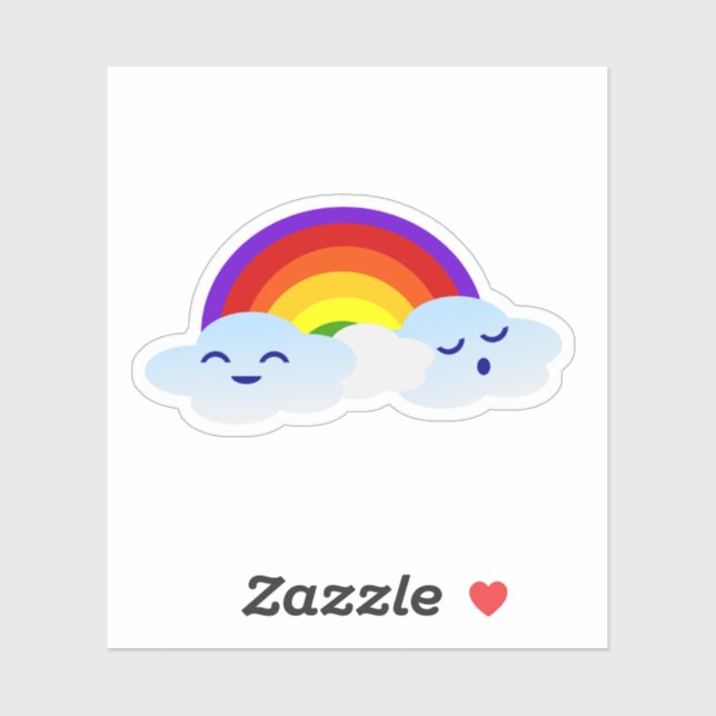 Cute Rainbow Cloud - Kawaii Sticker Klistermärken (Ark)