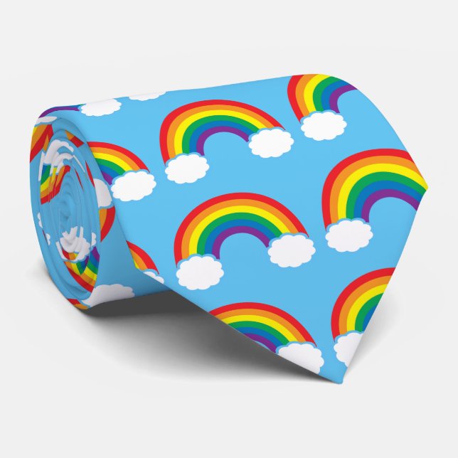 Cute Rainbow Clouds Himlar Blue Bright Mönster Slips (Rullad)