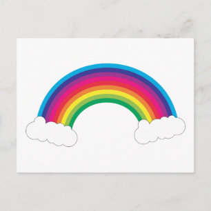 Cute Rainbow Clouds Vykort