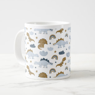 Cute Rainbow Dinosaur Mönster Jumbo Mugg