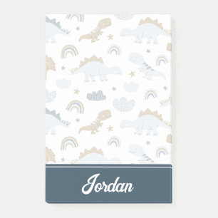 Cute Rainbow Dinosaur Mönster Post-it Block