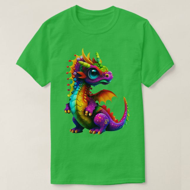 Cute Rainbow Dragon 1 T Shirt (Design framsida)
