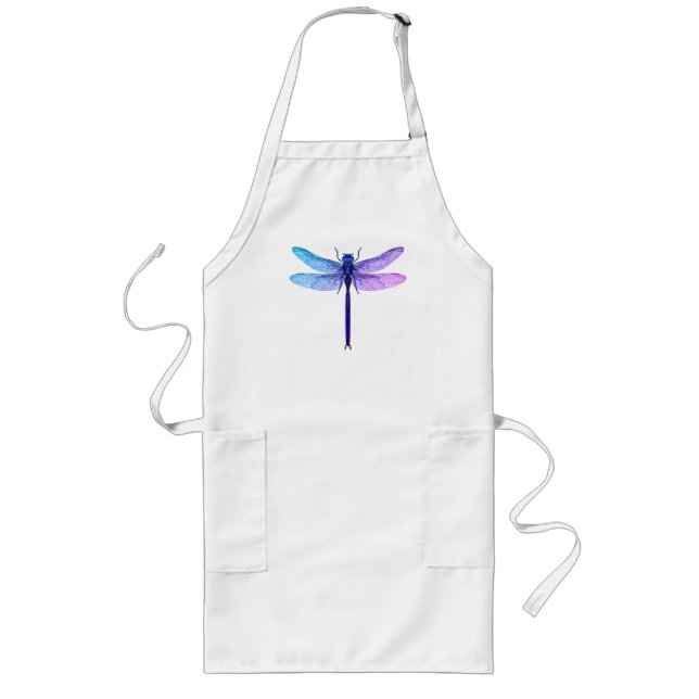 Cute Rainbow Dragonfly Långt Förkläde (Framsidan)