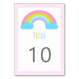 Cute Rainbow duscha smart soft pastel färg Bordsnummer