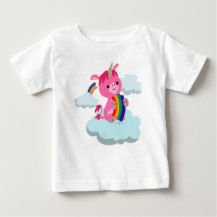 Cute Rainbow Eating Tecknad Unicorn Baby T-Shirt