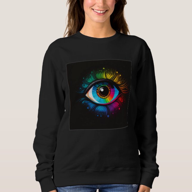 Cute Rainbow Eye Illustration Colorful Tears Uniqu T Shirt (Framsida)