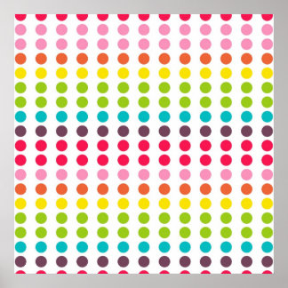 Cute Rainbow Färgad Polka dots Poster