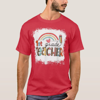 Cute Rainbow First Klass Lacher Leopard 1:a Klass T Shirt