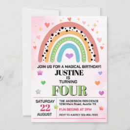 Cute Rainbow, Födelsedagsfest i åldern Inbjudningar