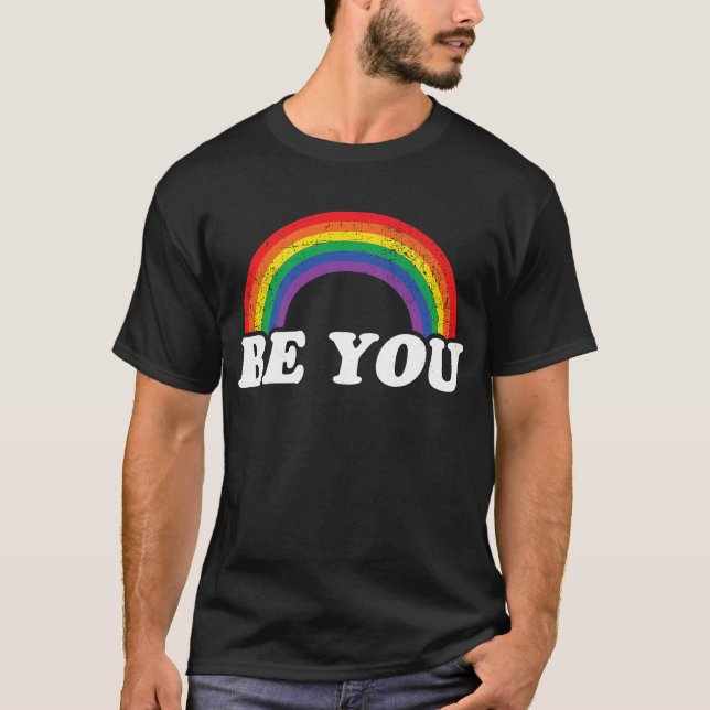 Cute Rainbow Gay pride Gift T Shirt (Framsida)