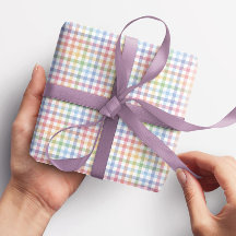 Cute rainbow gingham plaid färglös pastel