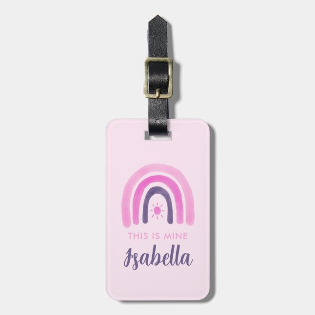 Cute Rainbow Girl Luggage tag Bagagebricka (Vertikal Framsida)