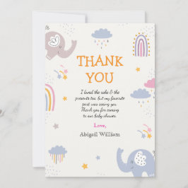 Cute Rainbow Girls Baby Shower - tack för dina kor