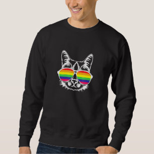 Cute Rainbow Glass Sunglass Lgbtq Kärlek Equ Lång Ärmad Tröja
