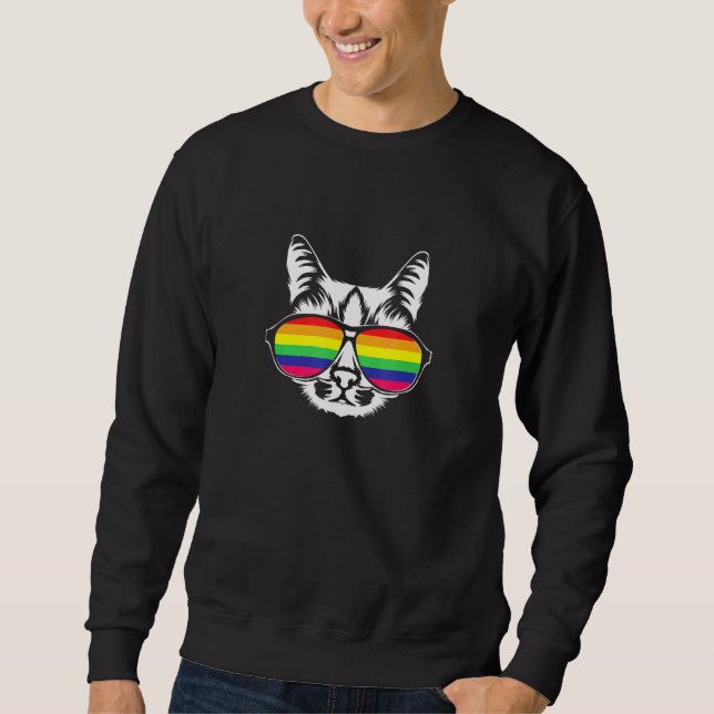 Cute Rainbow Glass Sunglass Outfit Trans G Lång Ärmad Tröja (Framsida)