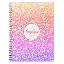Cute Rainbow Glitter Monogrammed Namn