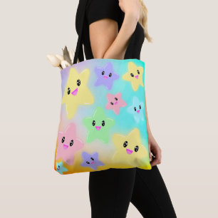 Cute Rainbow Glowing Stars Kawaii Colorful Ombre Tygkasse