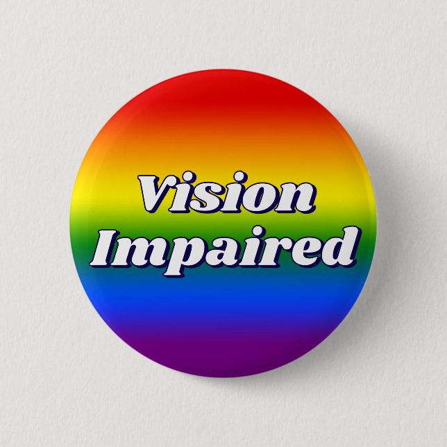 Cute Rainbow Gradient Typography Vision Impaired Knapp (Framsida)