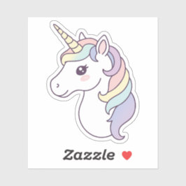 Cute Rainbow Gradient Unicorn Klistermärken