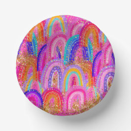 Cute Rainbow Guld Glitter