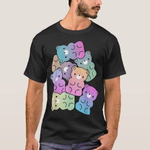 Cute Rainbow Gummy Bear Design Kawaii Aesthetic Te T Shirt