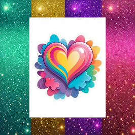 Cute Rainbow Heart, LGBTQ, Postcross Vykort