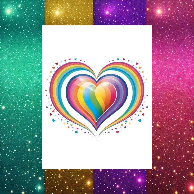 Cute Rainbow Heart, LGBTQ, Postcross Vykort (Skapare uppladdad)