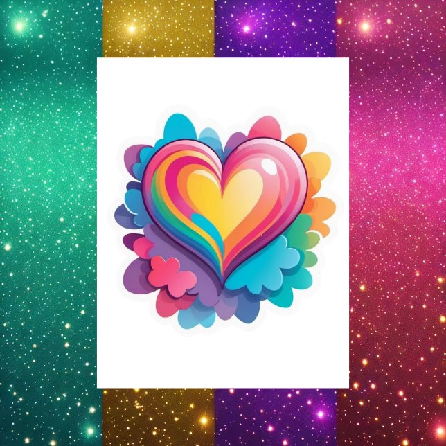 Cute Rainbow Heart, LGBTQ, Postcross Vykort (Skapare uppladdad)