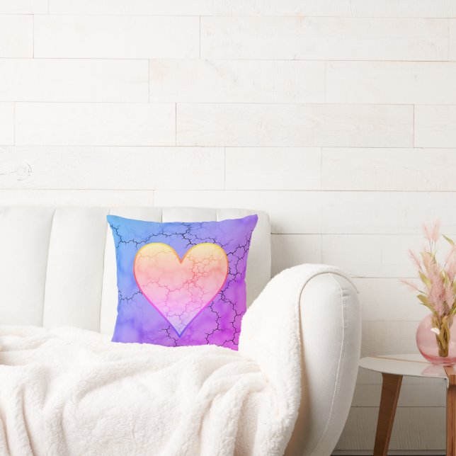 Cute Rainbow Heart Marble Kudde (Soffa)