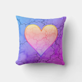 Cute Rainbow Heart Marble Kudde