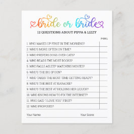 Cute Rainbow Heart Script Bride eller Bride Game