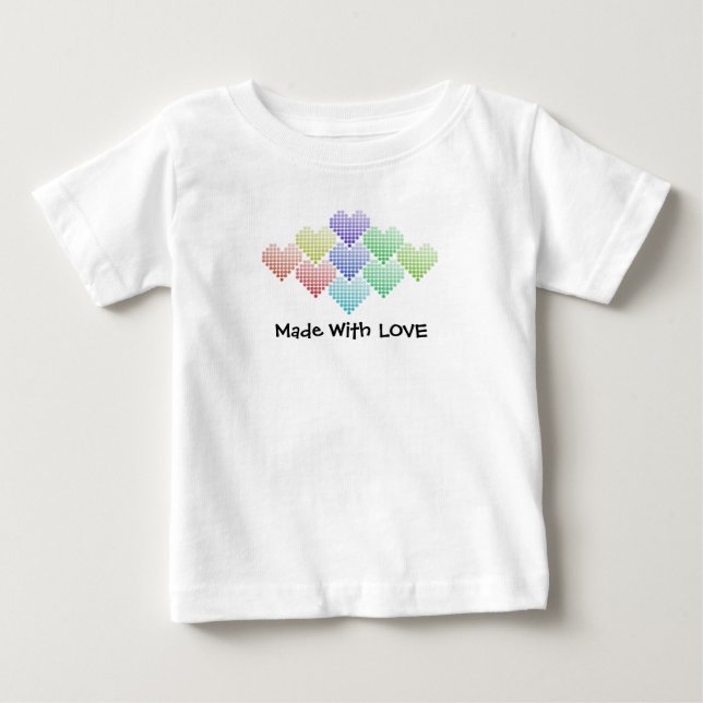 Cute Rainbow Hearts T Shirt (Framsida)