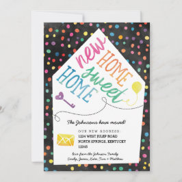 Cute Rainbow House Flytta Announcement Cards Meddelande