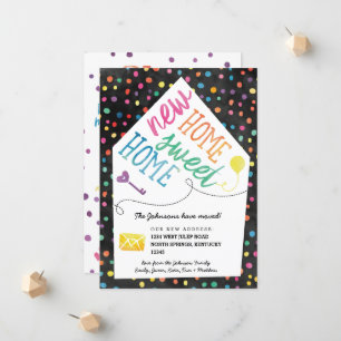 Cute Rainbow House Flytta Announcement Cards Meddelande
