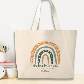 Cute Rainbow Inspirational Teacher-uppskattning Jumbo Tygkasse