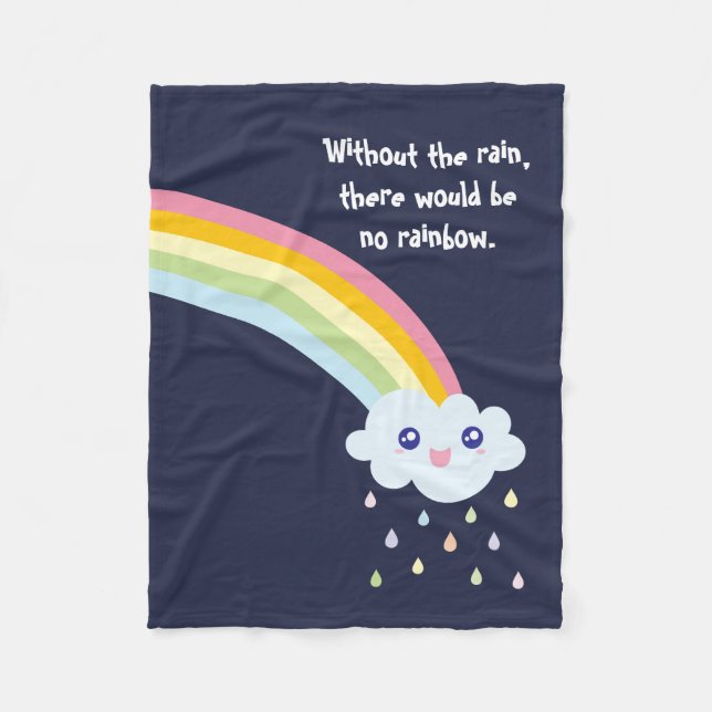Cute Rainbow - inspirationskälla och motiv citat Fleecefilt (Framsidan)